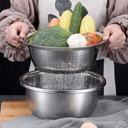 Premium Metal Fine Mesh Colander Set