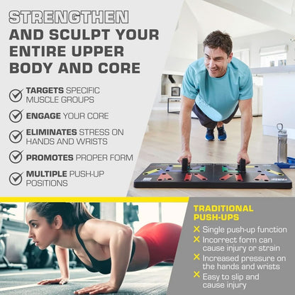 Portable Push Up Board with 30 Exercise Positions