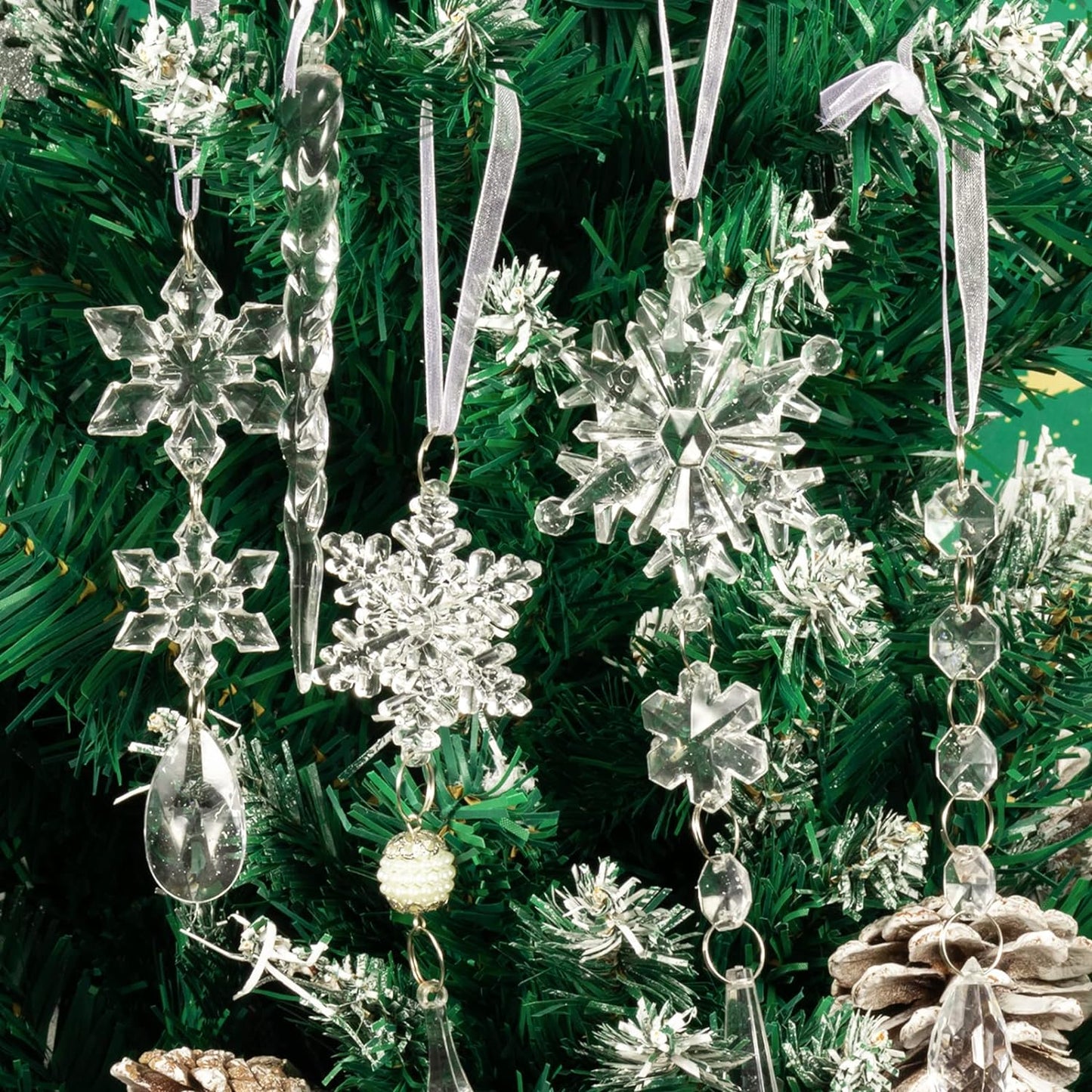 Sparkling Glass Holiday Ornament Set