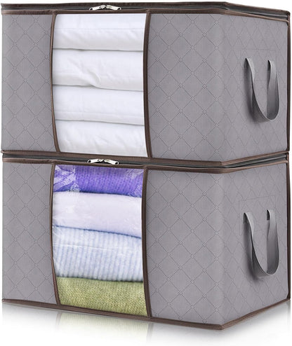 Collapsible Plastic Storage Bins with Lids and Window