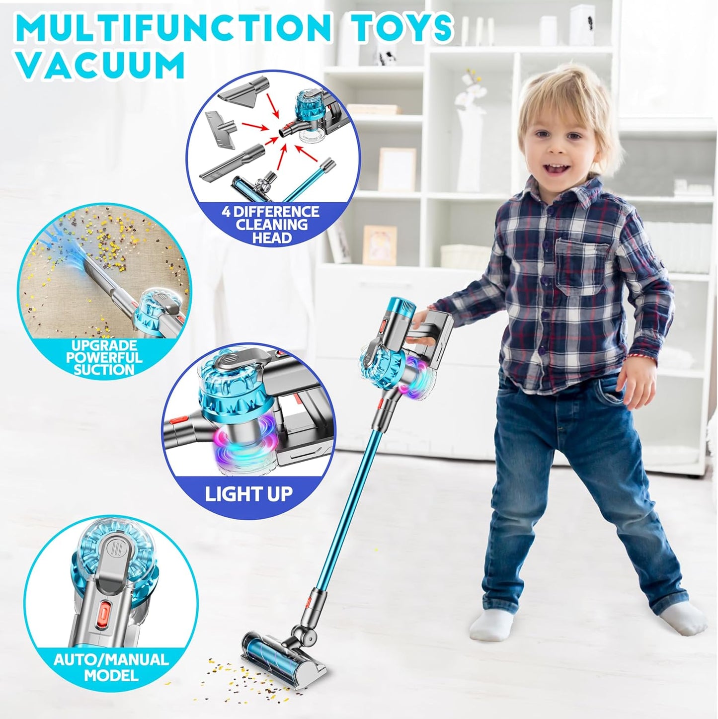 Fun Toy Vacuum Cleaner with Lights and Sounds