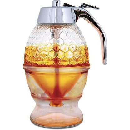 Easy-Pour Glass Honey Jar - Fesara
