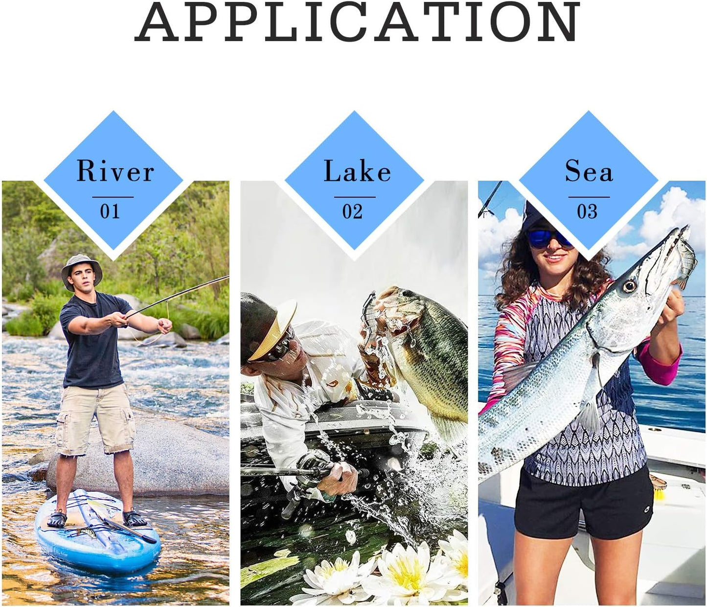 Realistic 6-Part Artificial Fishing Baits