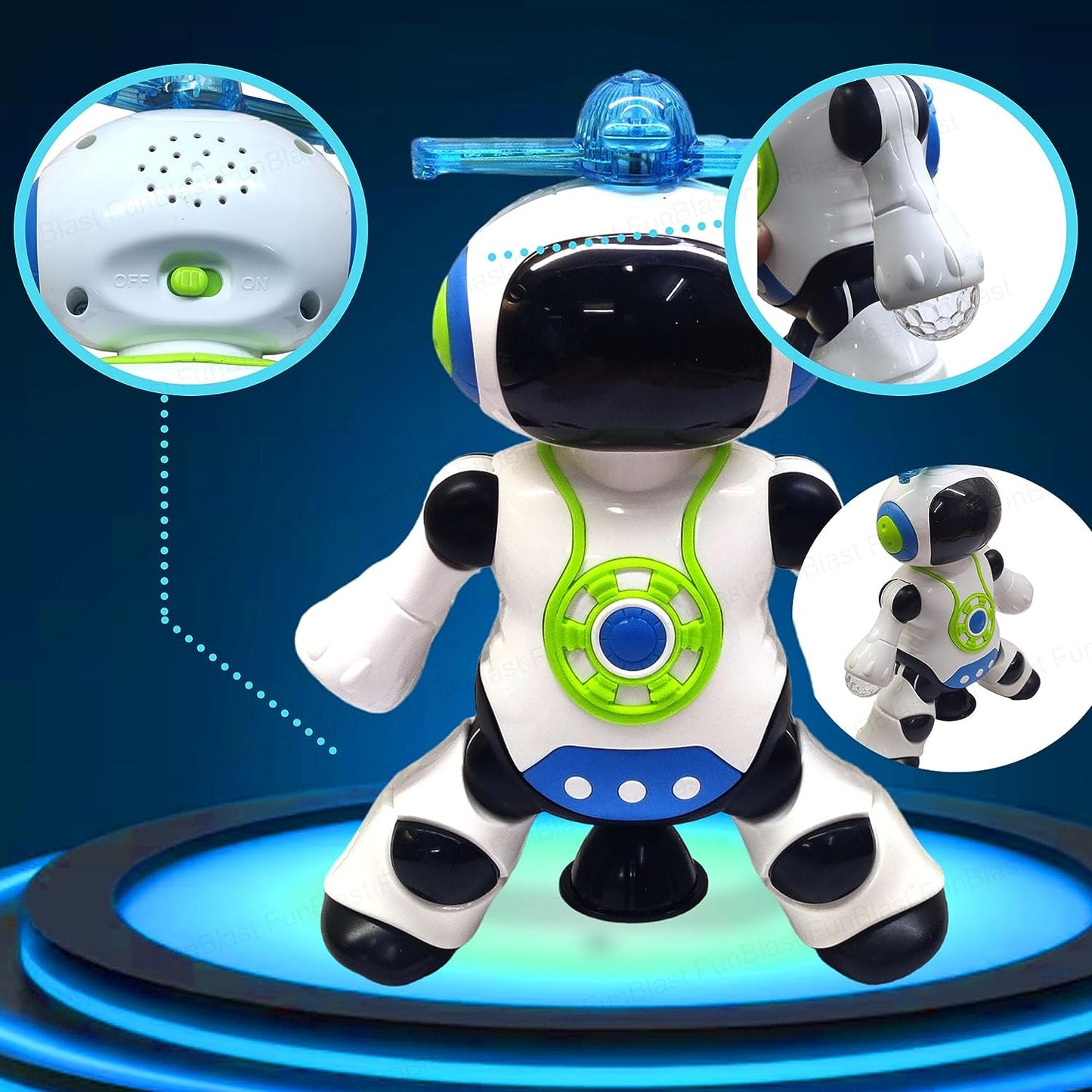 Fun Dancing Robot with LED Lights and Spin Motion