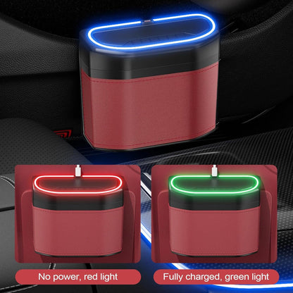 Odor-Free Car Waste Bin with LED Night Light