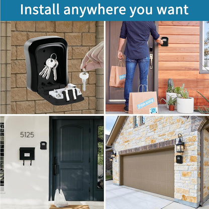 Secure Wall Mount Key Box with 4 Digit Code Lock