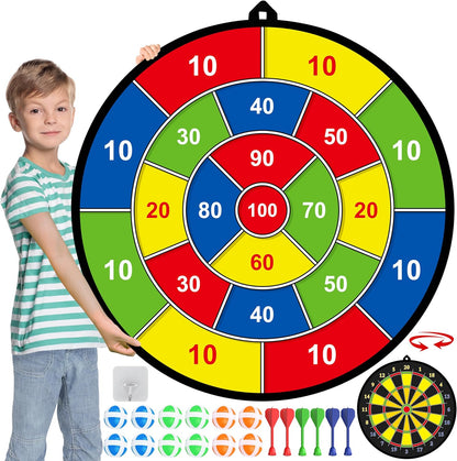 Fun Double Sided Dartboard for Kids and Adults - Fesara
