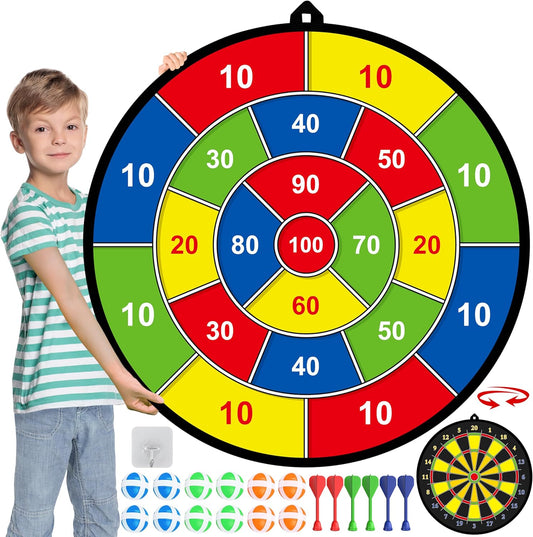 Fun Double Sided Dartboard for Kids and Adults - Fesara