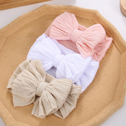 Girls' Soft Nylon Hair Bow Headband