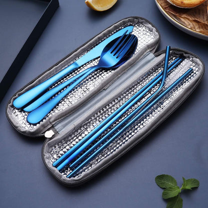 Portable 4-Piece Stainless Steel Travel Cutlery Set