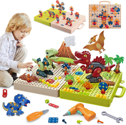 Colorful Dinosaur Building Toy Set