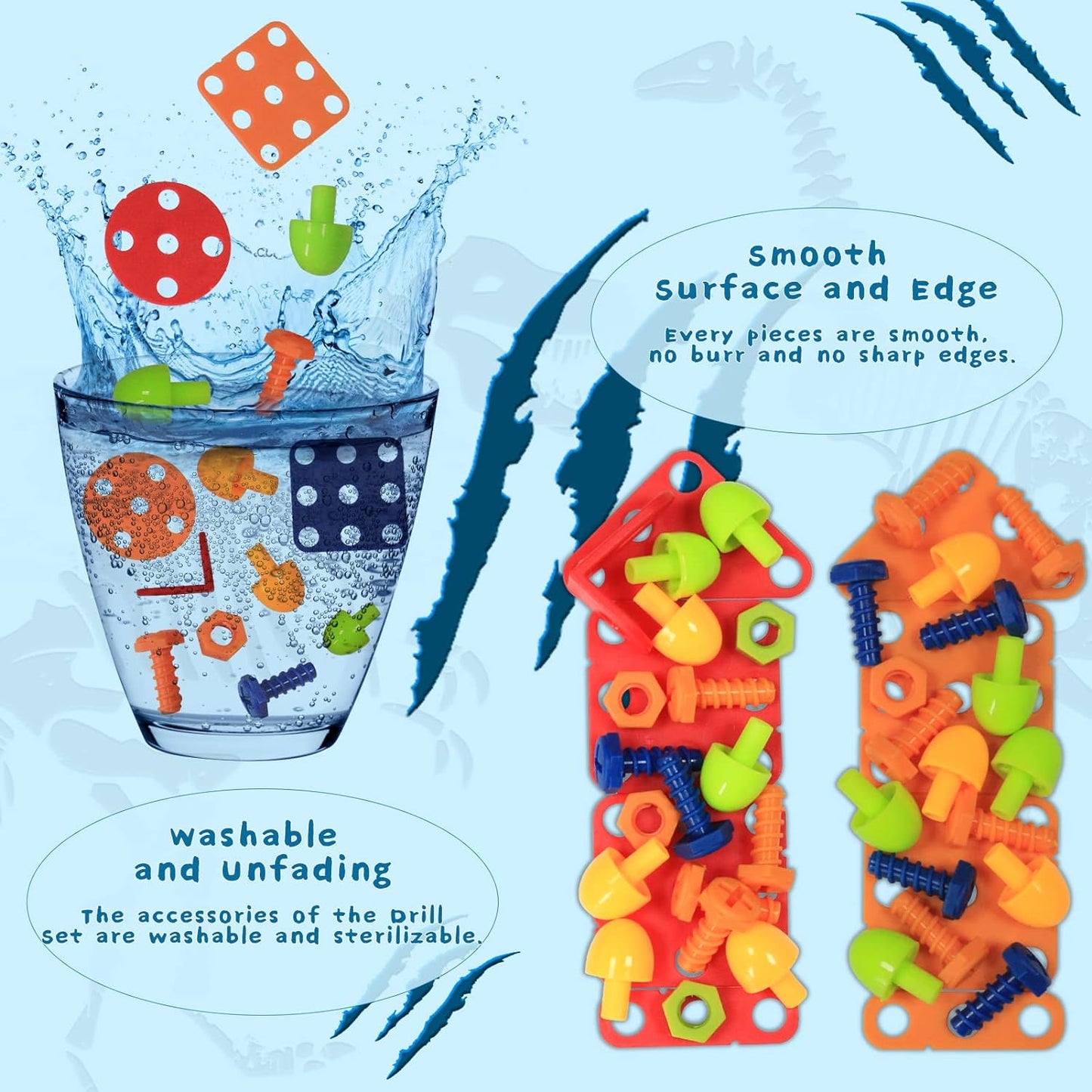Colorful Dinosaur Building Toy Set