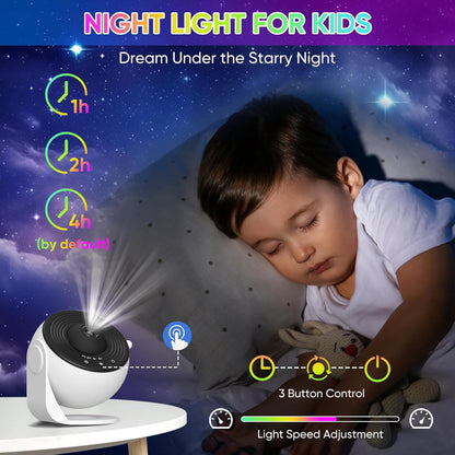 Cosmic Night Sky Star Projector with HD Videos