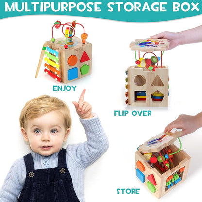 Fun 8-in-1 Wooden Educational Toy for Kids