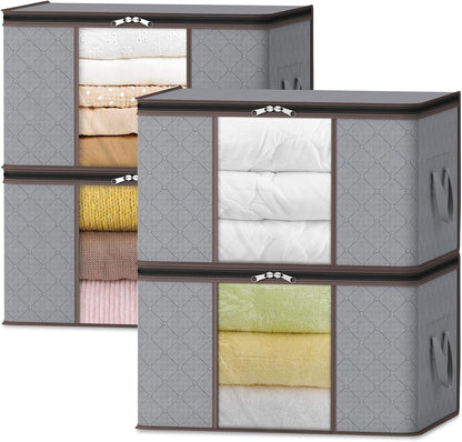 Collapsible Plastic Storage Bins with Lids and Window