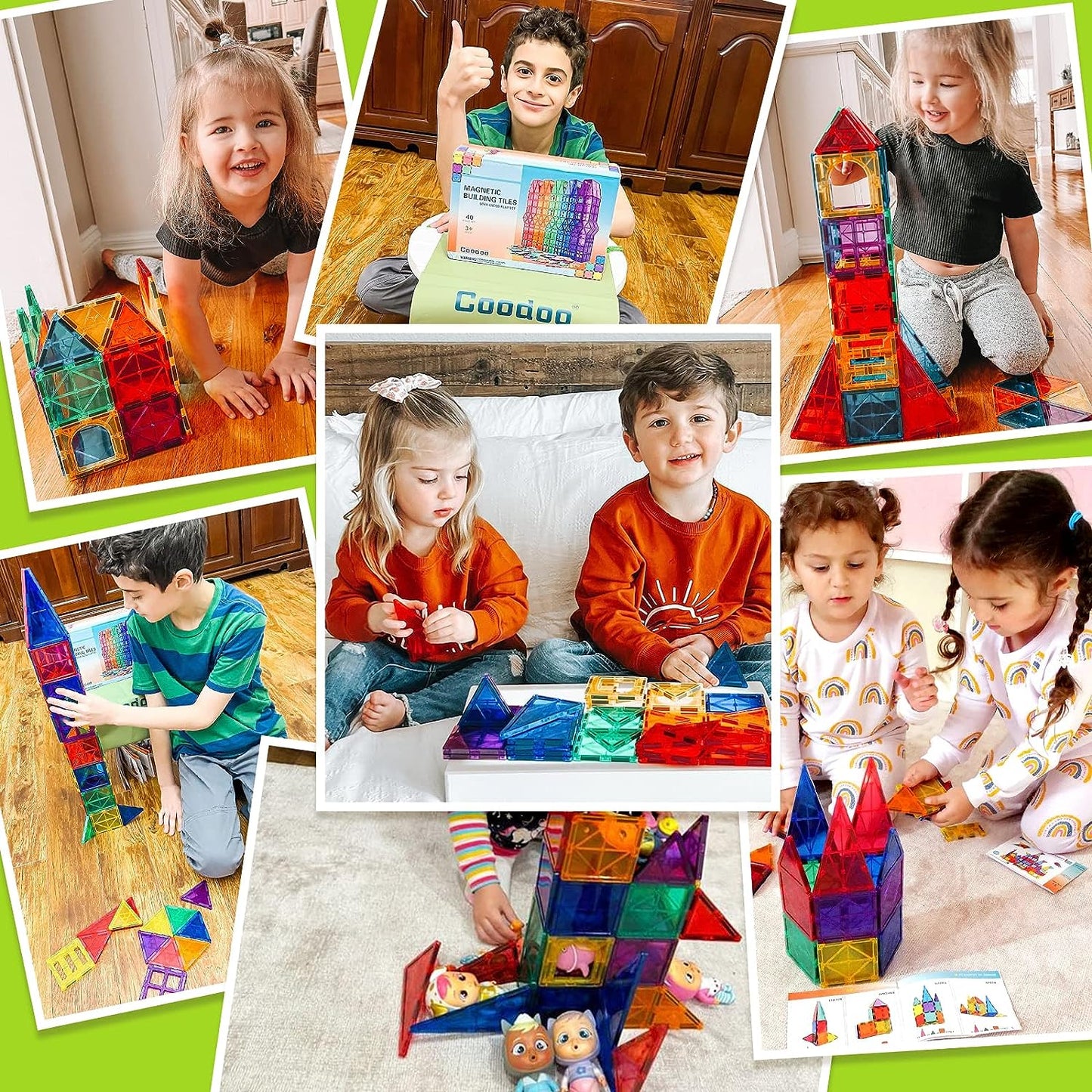 Colorful Kids Magnetic Building Blocks 40pc Set