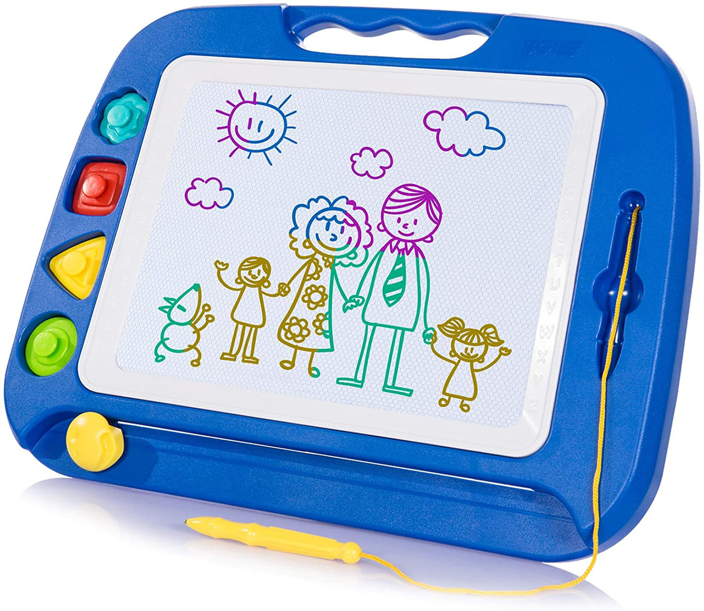 Magnetix Large Magnetic Drawing Board with Colors & Stamps - Fesara