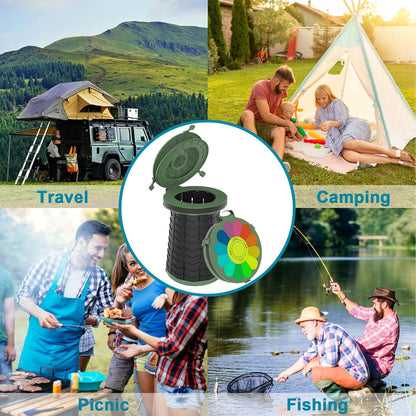 Compact Portable Camping Toilet with Adjustable Seat