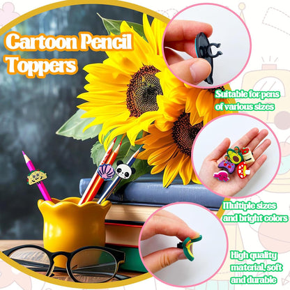 Colorful Pencil Topper Decorations 100 Pack