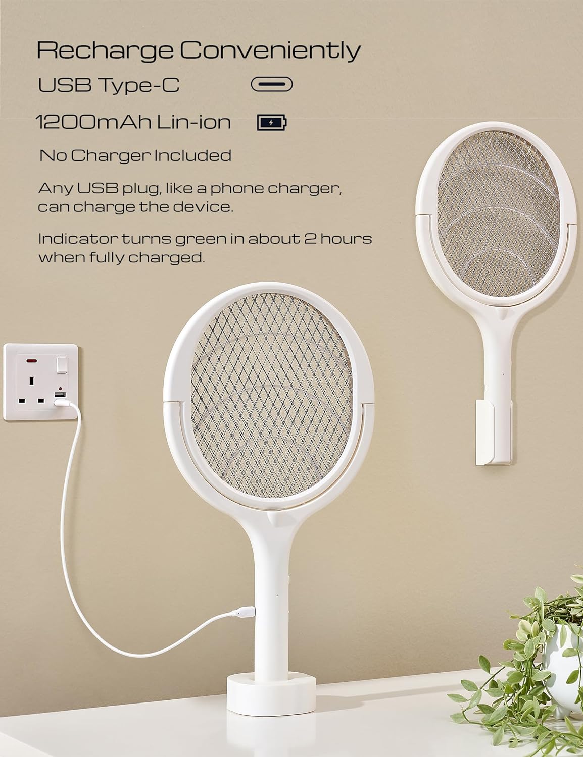 Portable Bug Zapper with Adjustable Head
