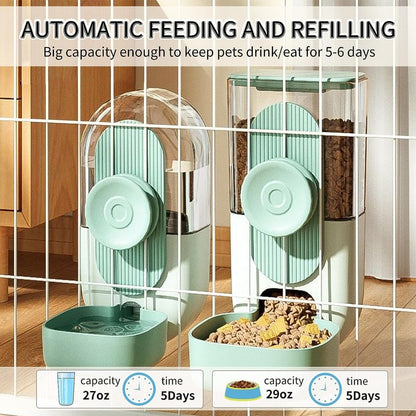 Easy Clean Rabbit Feeder and Water Dispenser Set