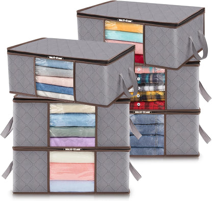 Collapsible Plastic Storage Bins with Lids and Window