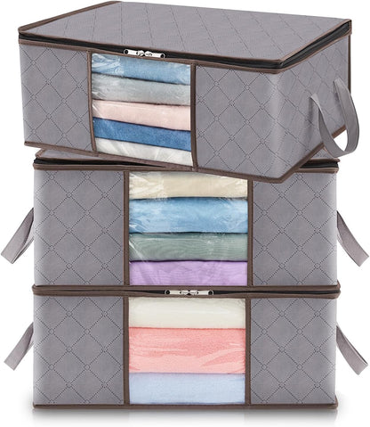 Collapsible Plastic Storage Bins with Lids and Window