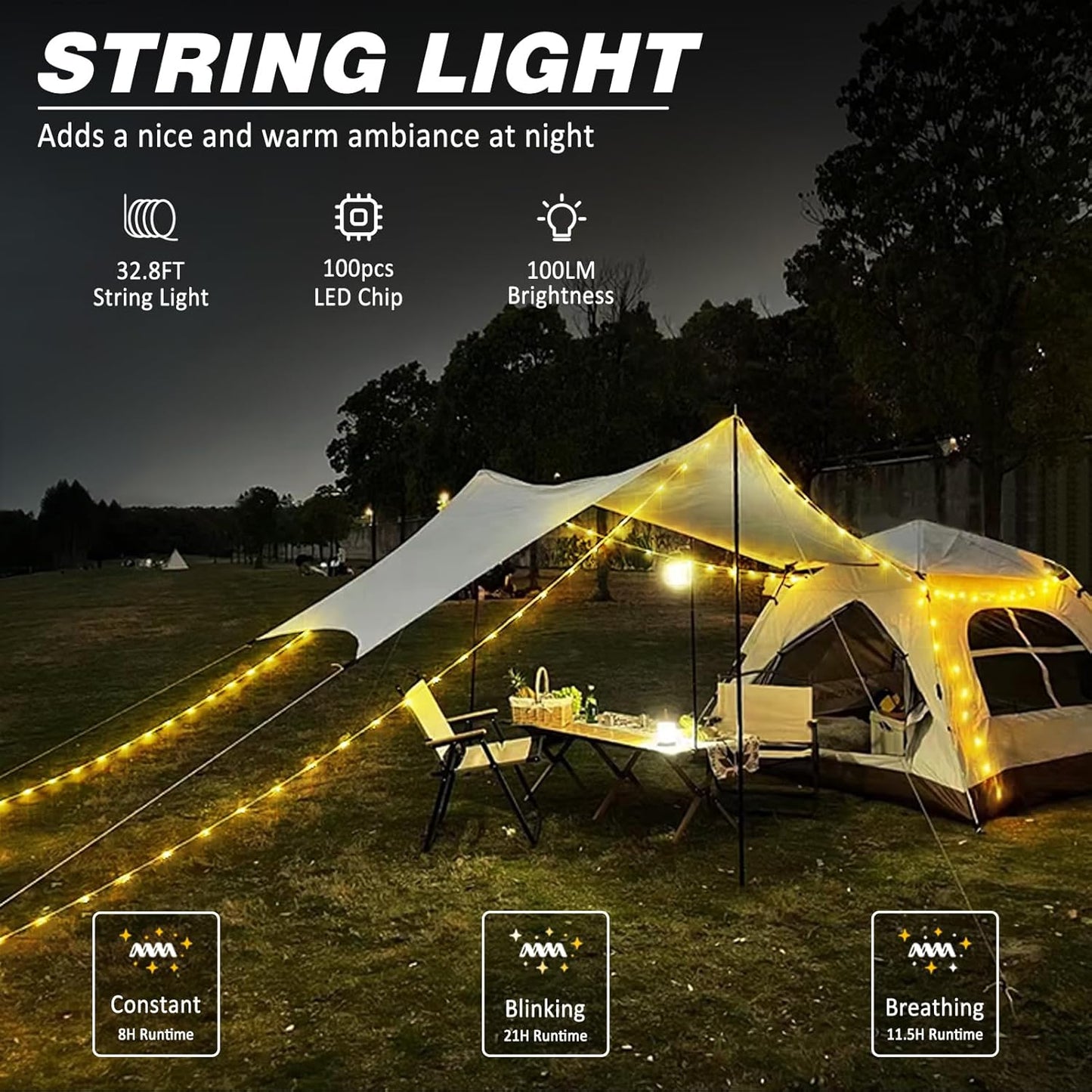 Waterproof Outdoor LED Fairy String Lights