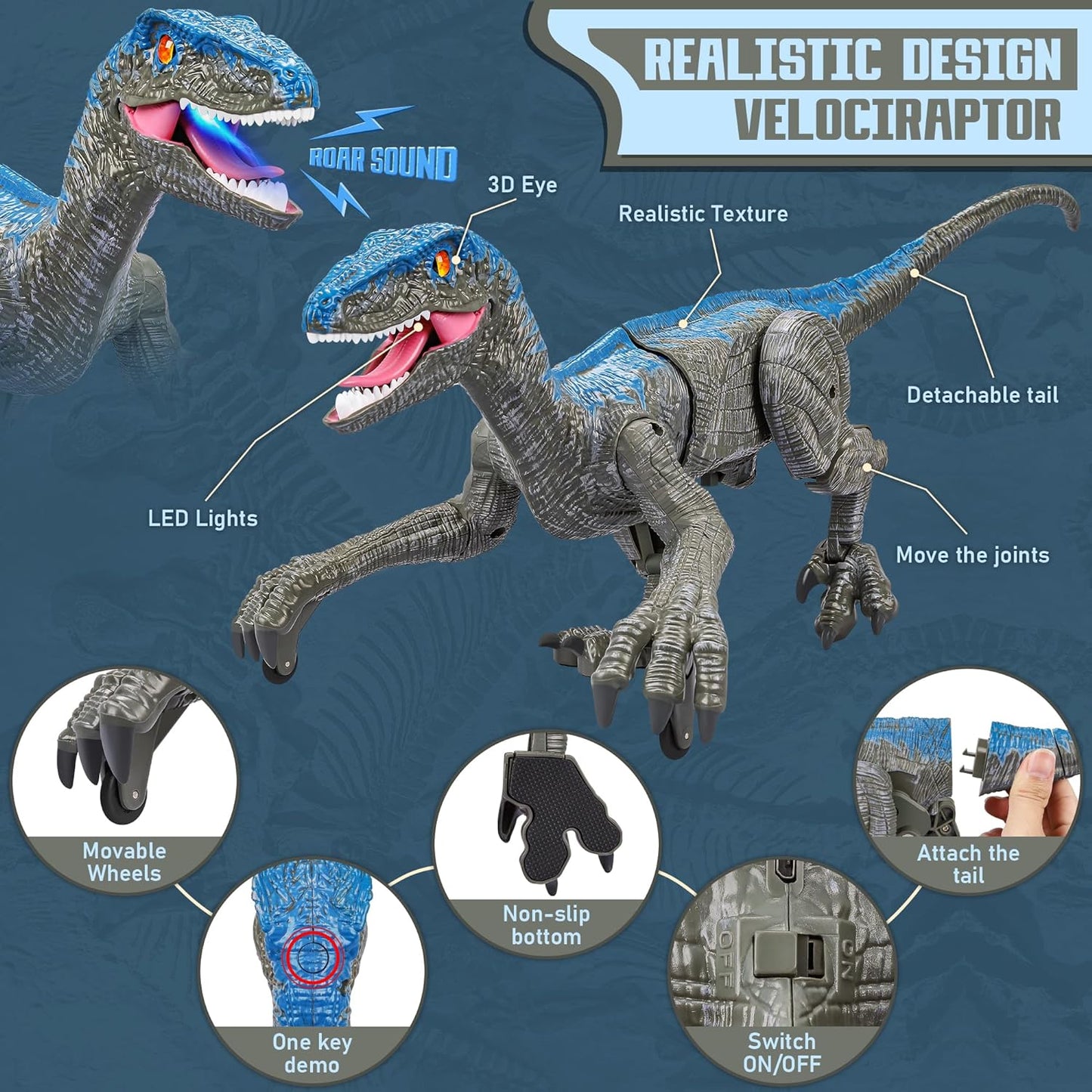 Fun Interactive Dinosaur Toy with Lights and Sounds