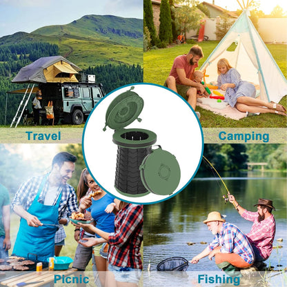 Compact Portable Camping Toilet with Adjustable Seat