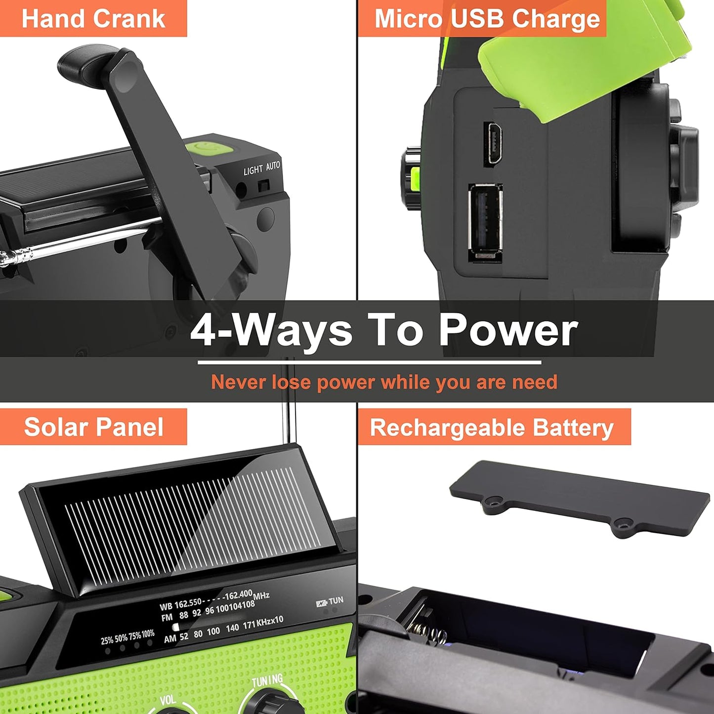 Portable Hand Crank Weather Radio