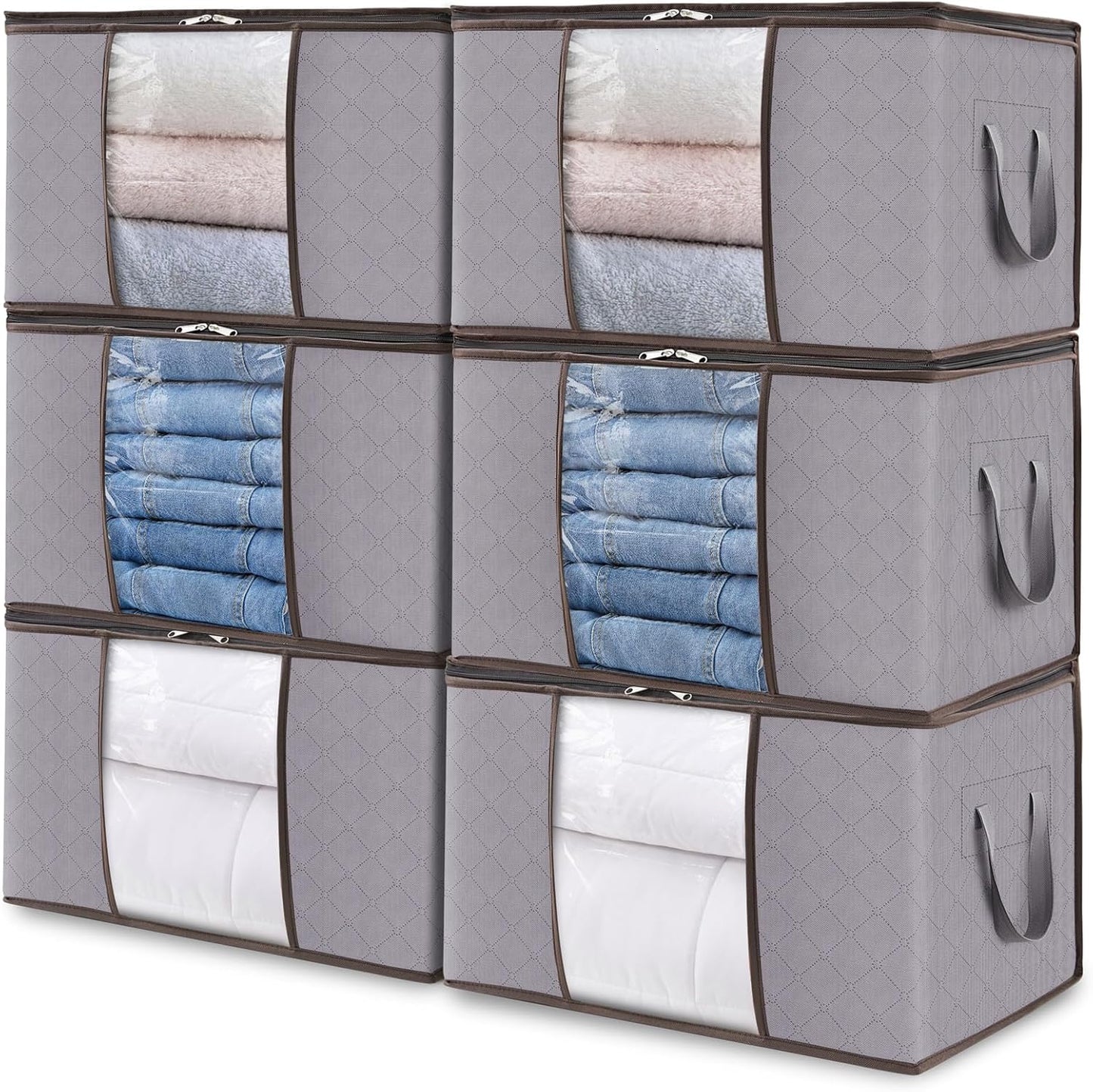 Collapsible Plastic Storage Bins with Lids and Window