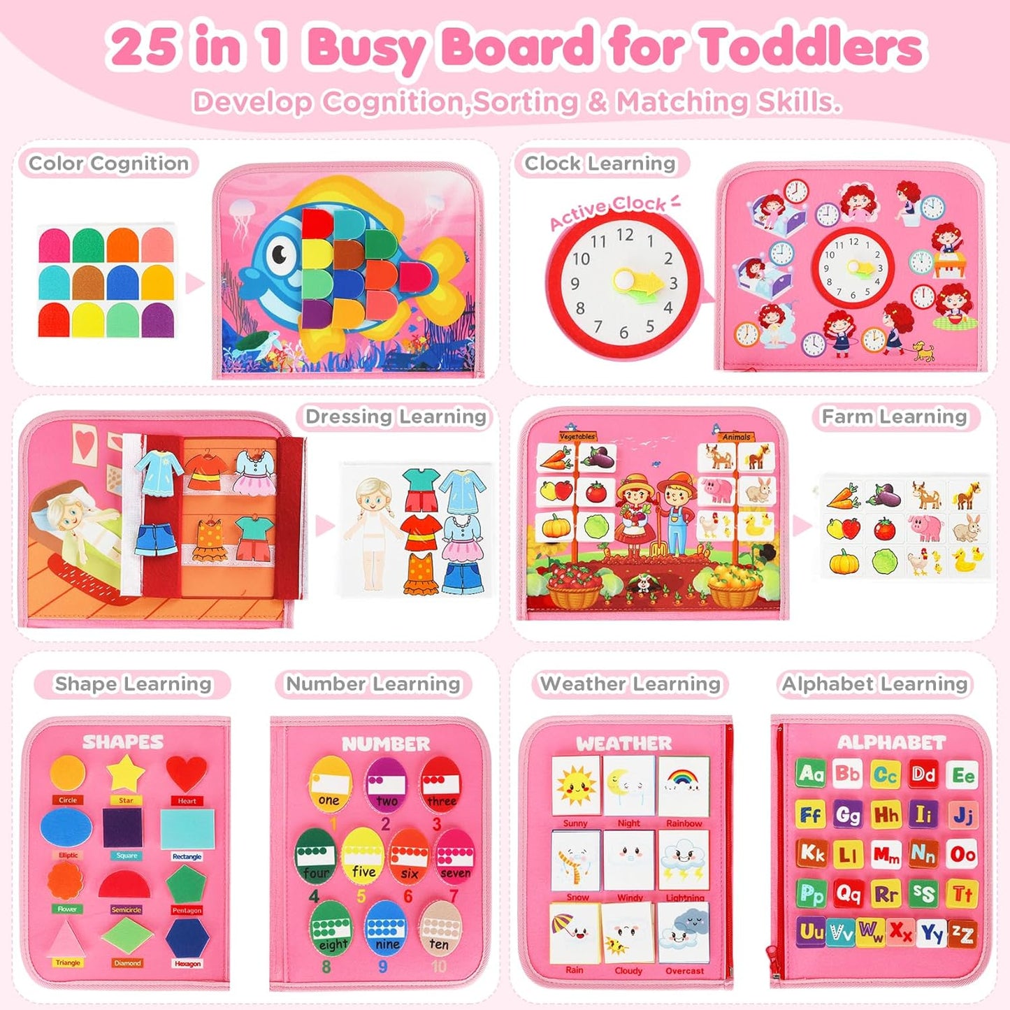 Educational Activity Board for Toddlers and Kids
