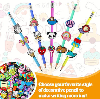 Colorful Pencil Topper Decorations 100 Pack