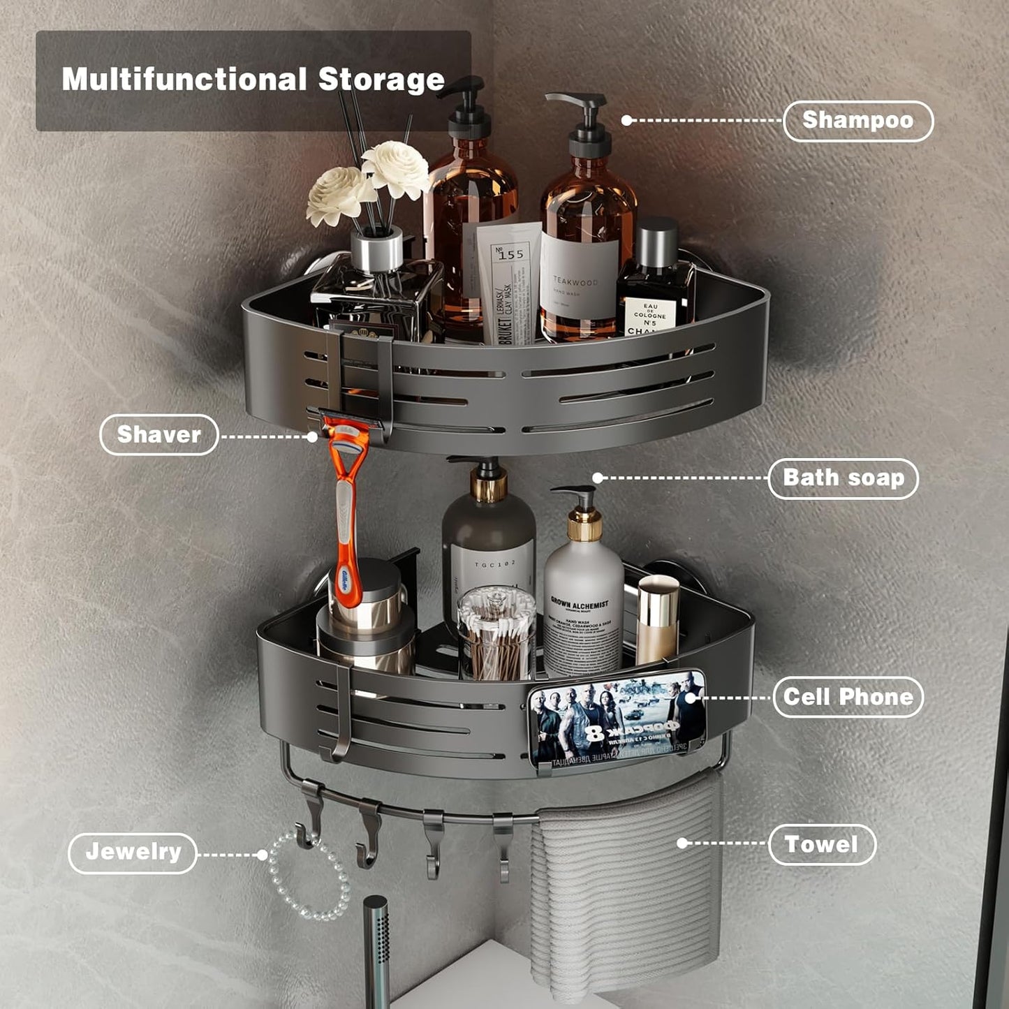 Space Saving Corner Shower Caddy