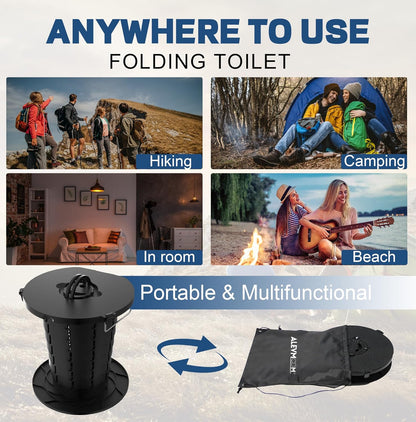 Compact Portable Camping Toilet with Adjustable Seat