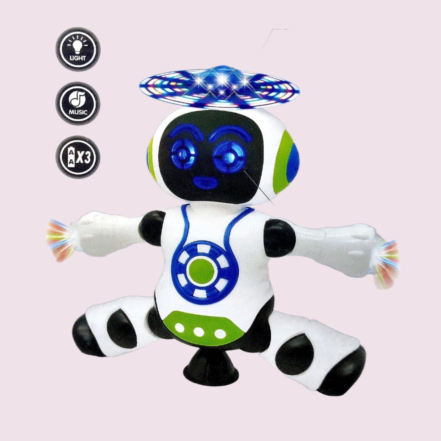Fun Dancing Robot with LED Lights and Spin Motion