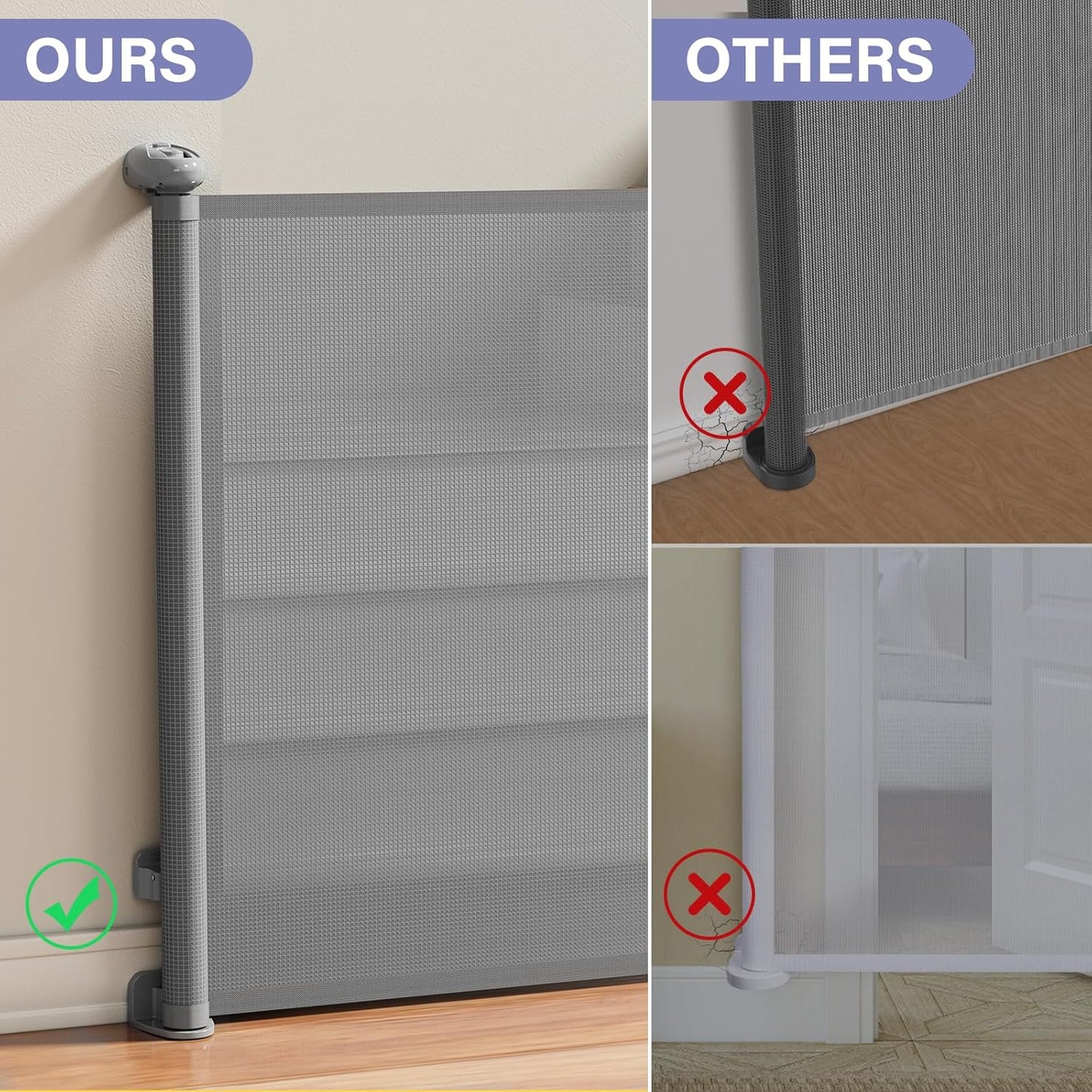 Secure Home Baby Pet Gate with Retractable Design