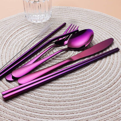 Portable 4-Piece Stainless Steel Travel Cutlery Set