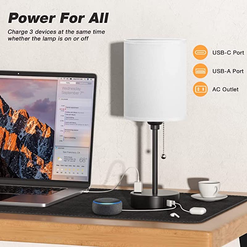Stylish Desk Lamp with USB Charging and Color Options