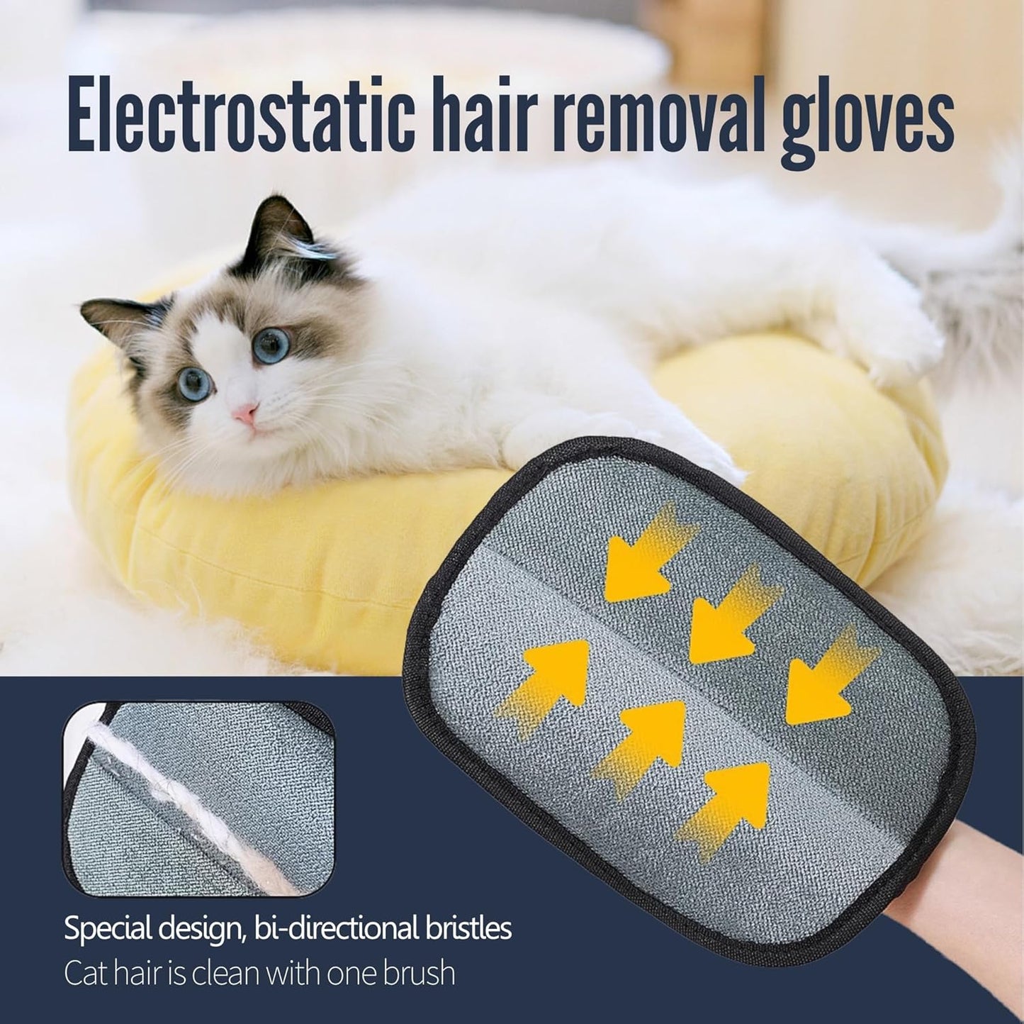 Pet Hair Remover Glove for Dogs and Cats