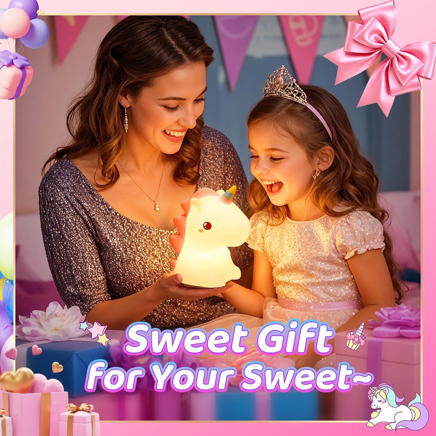 Colourful Kids Night Lamp – Rechargeable USB Bedside Light