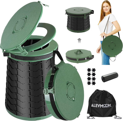 Compact Portable Camping Toilet with Adjustable Seat
