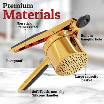 Heavy Duty Stainless Steel Potato Masher 15oz - Fesara