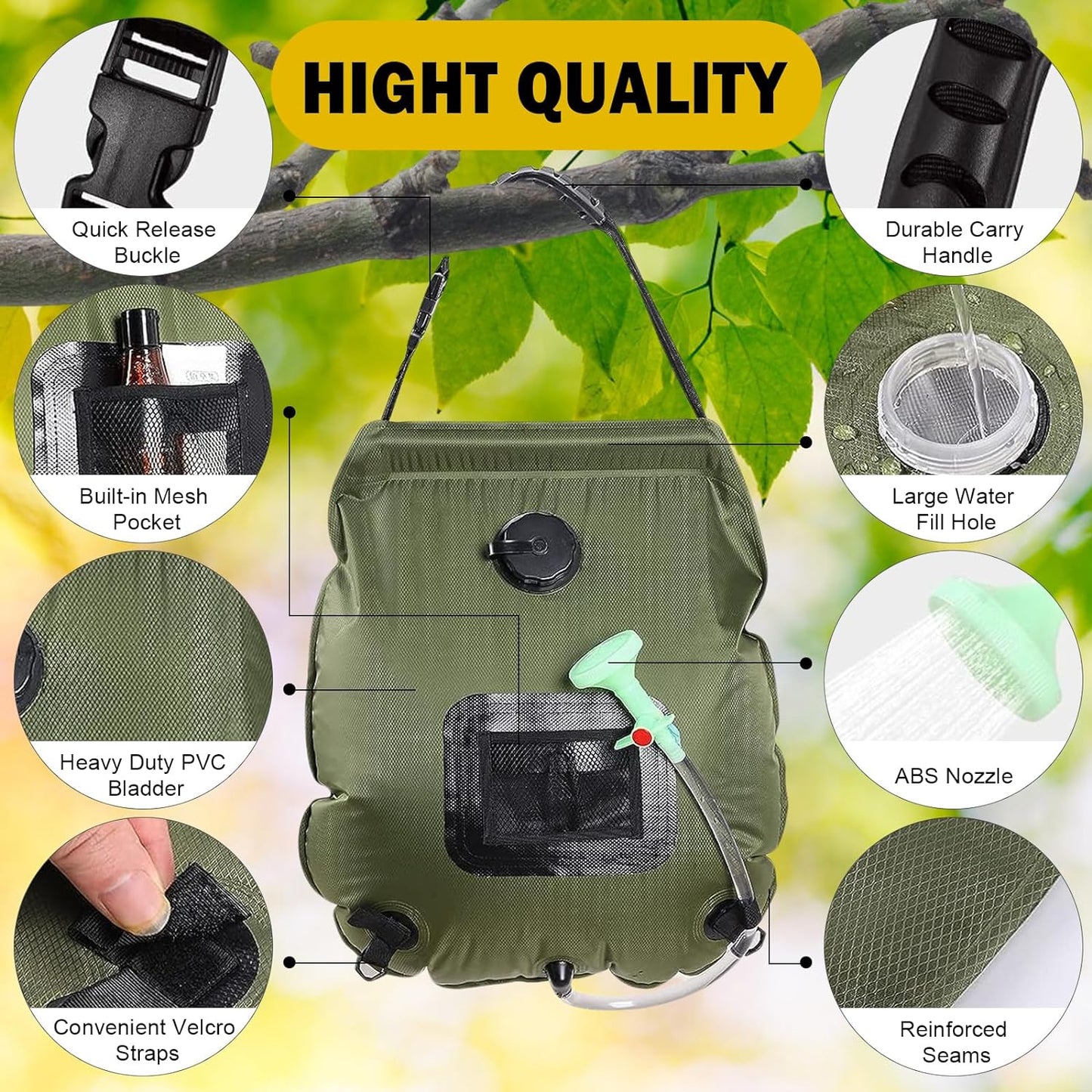 Portable Solar Heated Shower Bag