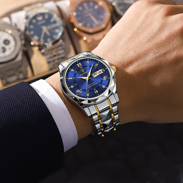 Premium Mens Water Resistant Watch with Glow Dial