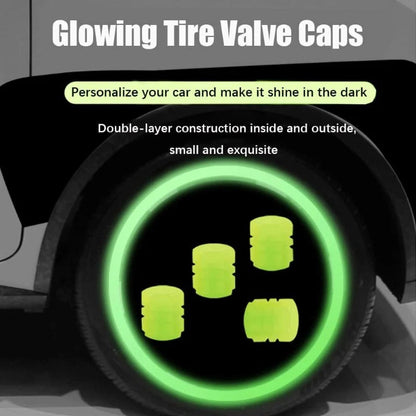 Bright Green LED Tire Valve Caps 20-Pack Universal Fit