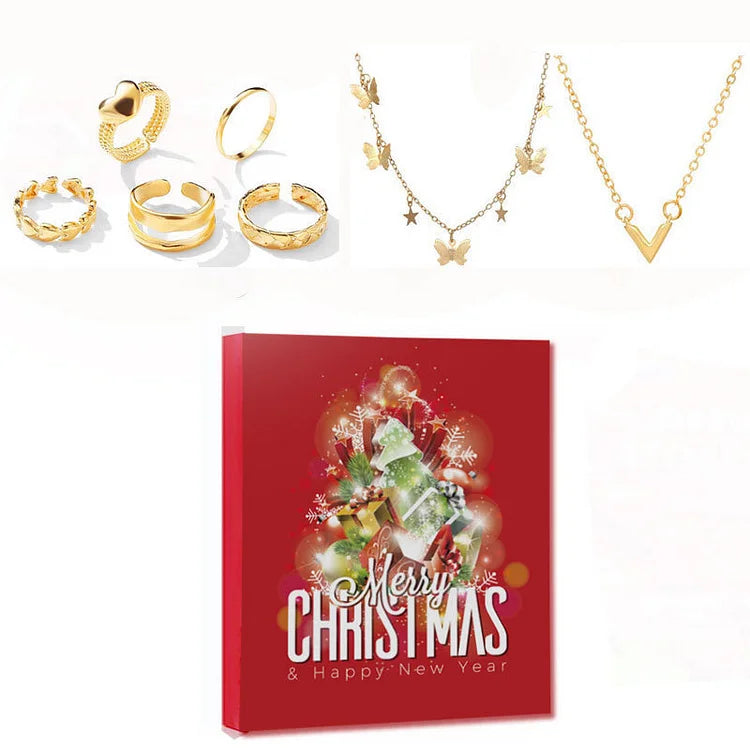 Luxury Metallic Jewelry Countdown Calendar Box