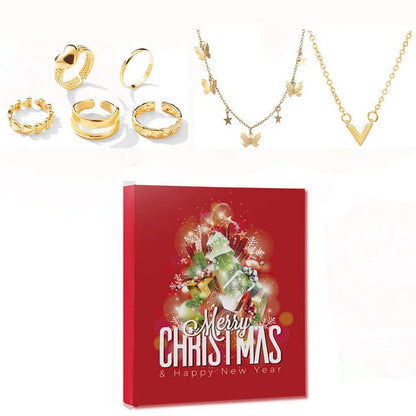 Luxury Metallic Jewelry Countdown Calendar Box