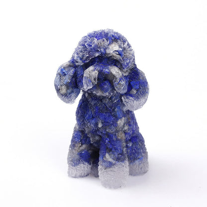 Sparkling Crystal Dog Gemstone Figurine Ornament - Fesara